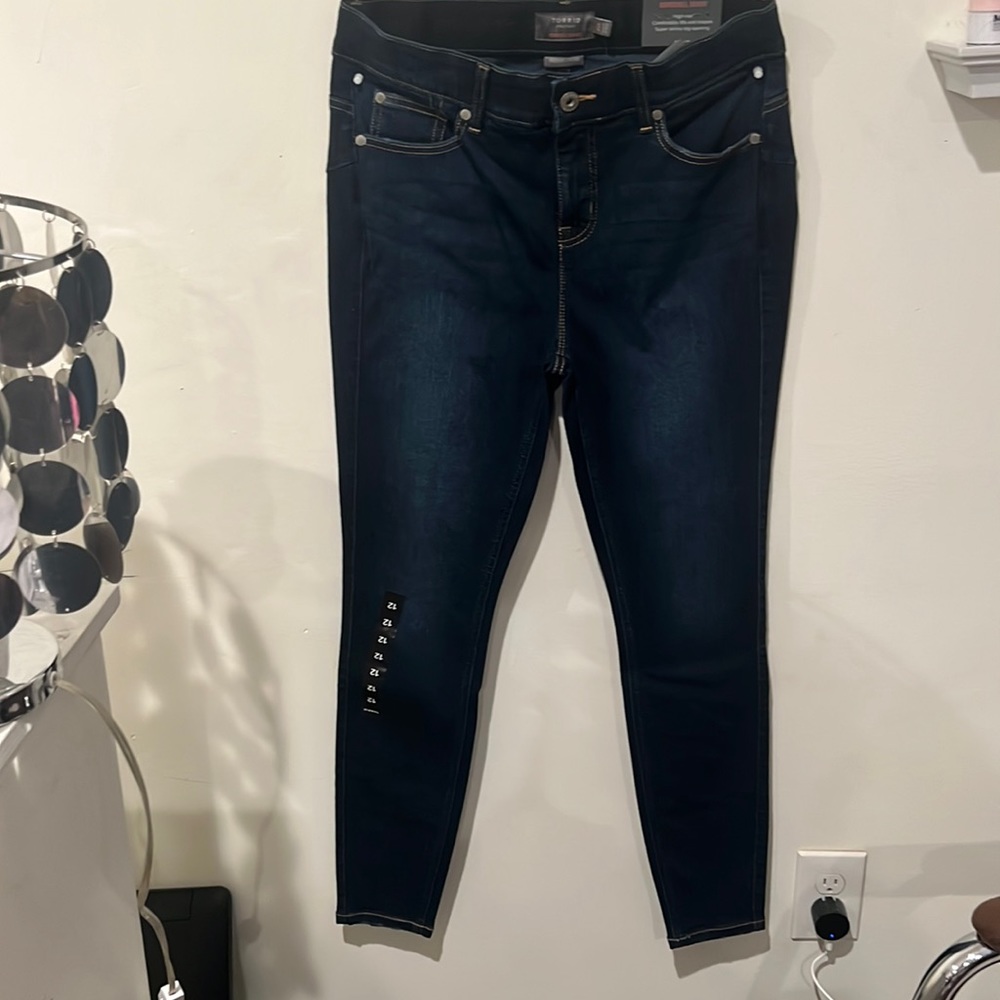Skinny Dark blue navy jeans high rise